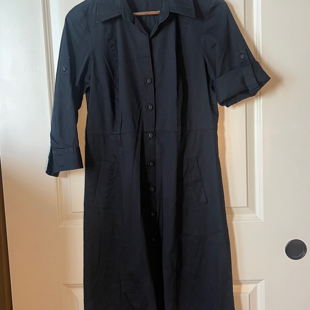 Ann Taylor Classic Black Collared Shirt